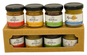 pack de dégustation de miel aromatisé les petites apicultrices
