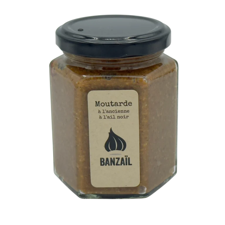 Moutarde à l'ancienne à l'ail noir de Banzail