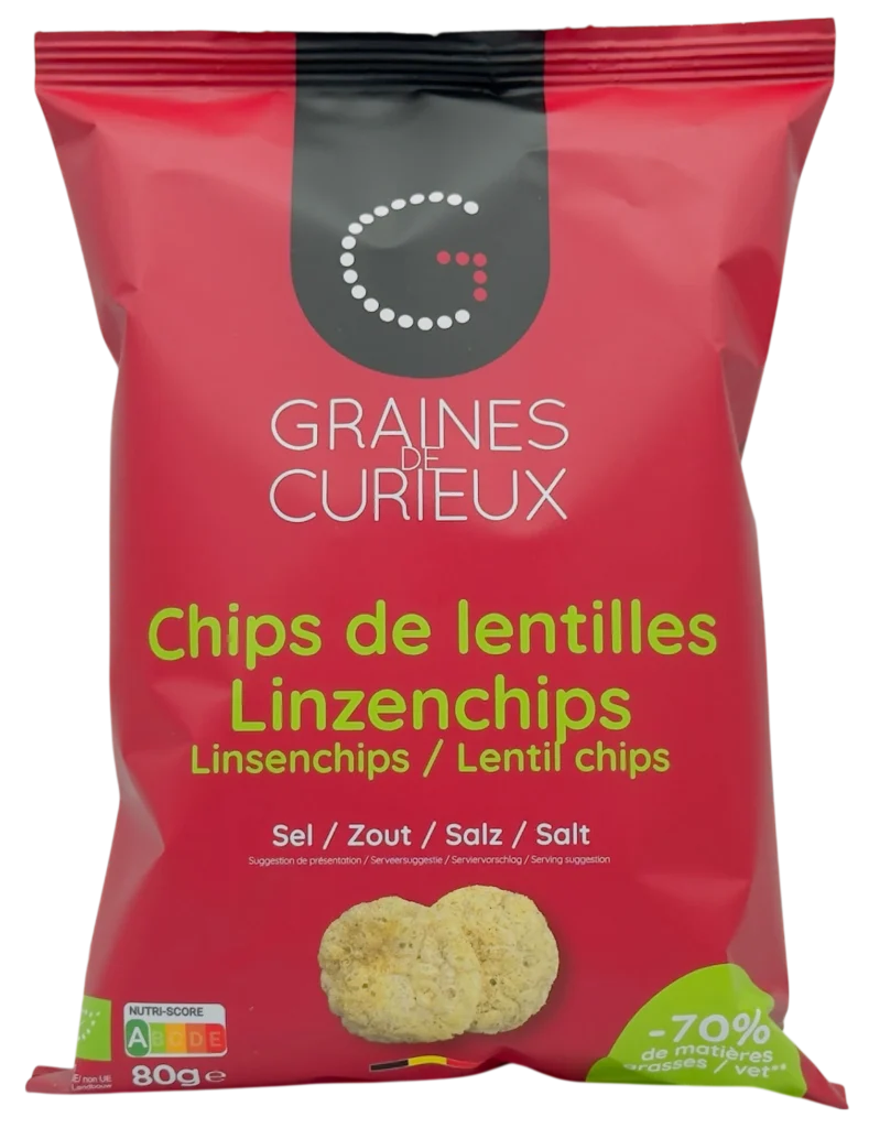 Chips de lentille au sle de graine de curieux